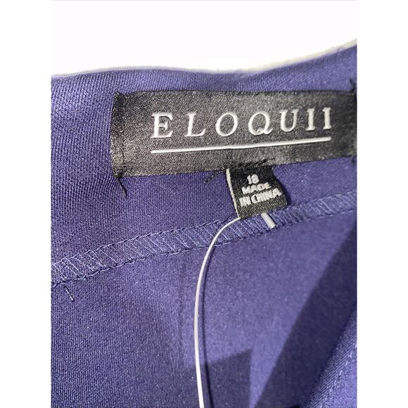 ELOQUII Jersey Knit Fitted Plus Dress Sz 18 Maritime Blu Half Sleeve Stretch NWT - Picture 14 of 16
